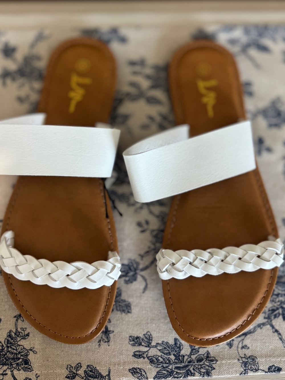 White Braided Strap Slide Sandals for Women NWT bridal beach